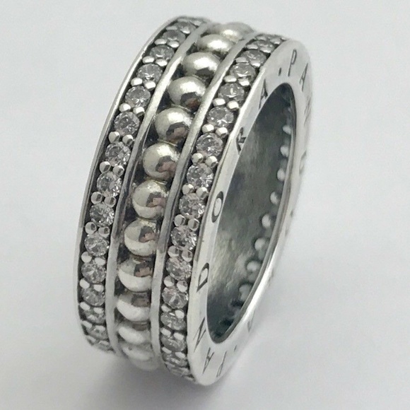 Forever PANDORA Ring, Clear CZ Sz 5 - Picture 2 of 2